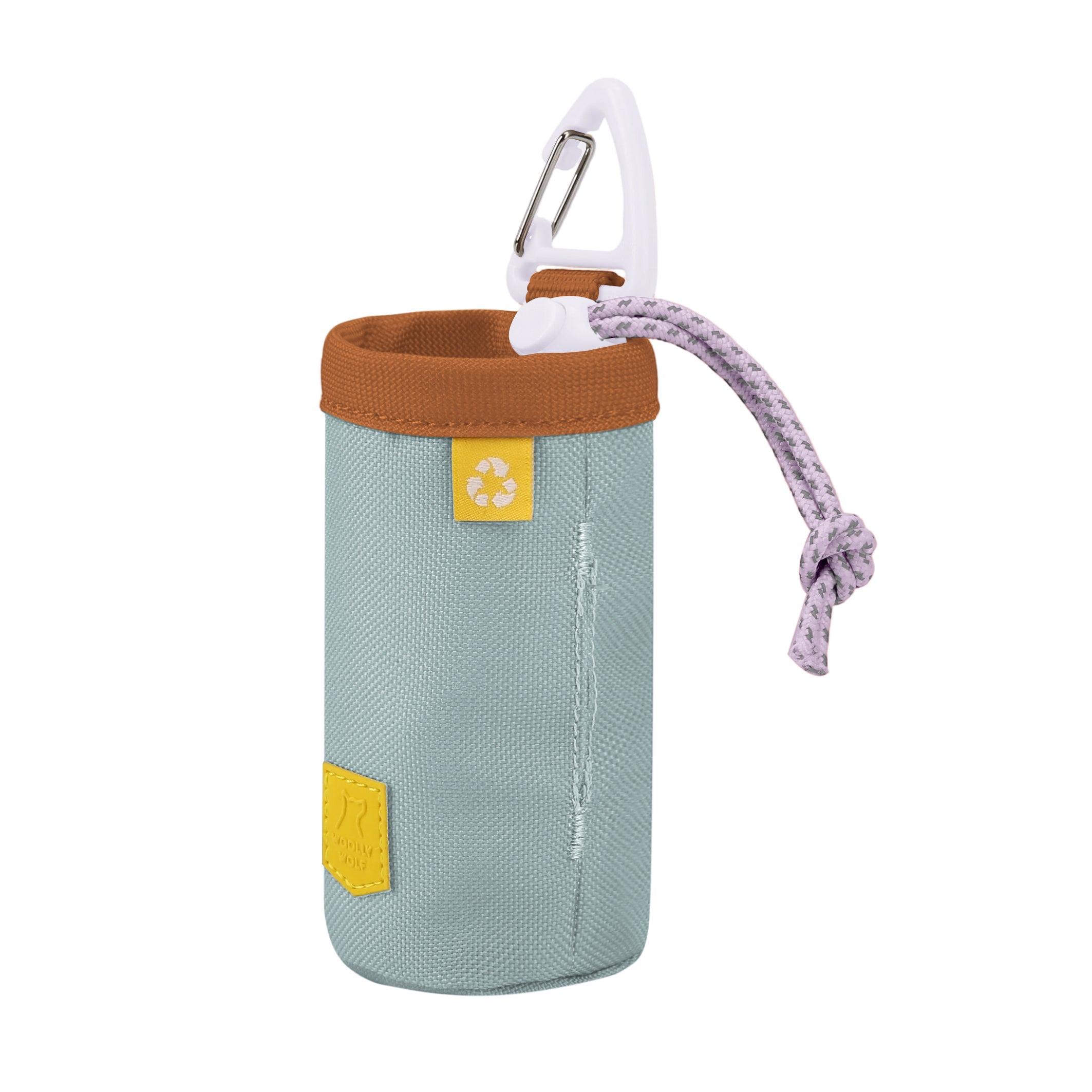 Poop Bag Holder Green with Clip and Velcro Stability - Woolly Wolf