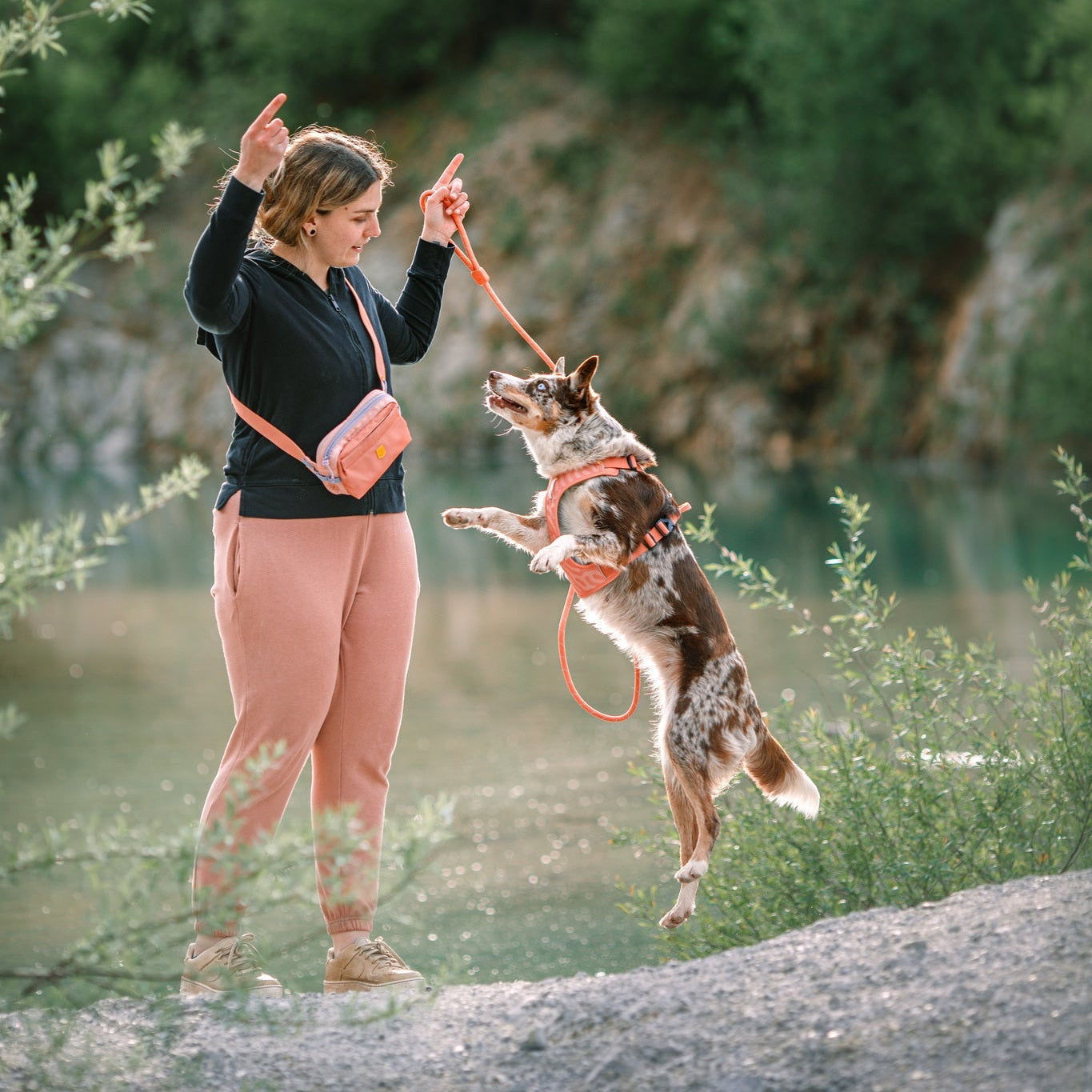 Pink Hip Pack Salmon Pink: Perfect for Your Daily Walks - Woolly Wolf